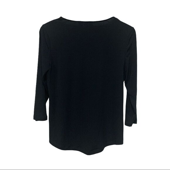 Chico's Zig Zag Pattern Stretch Blouse Top Black - Picture 6 of 7